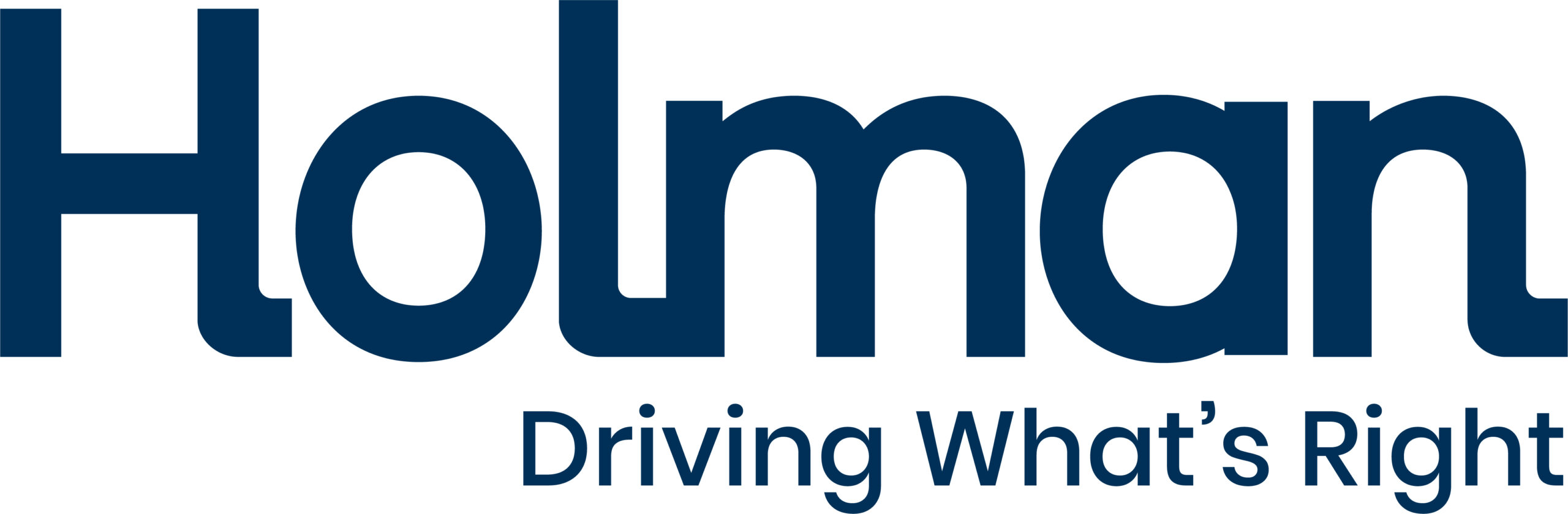 Holman logo that reads "Holman Driving What's Right"